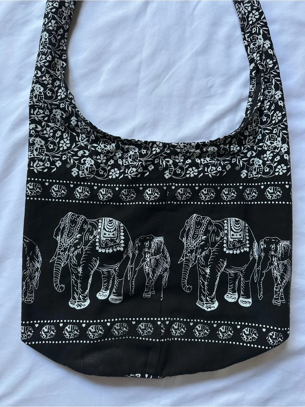 Black & White Elephant Print Crossbody Bag